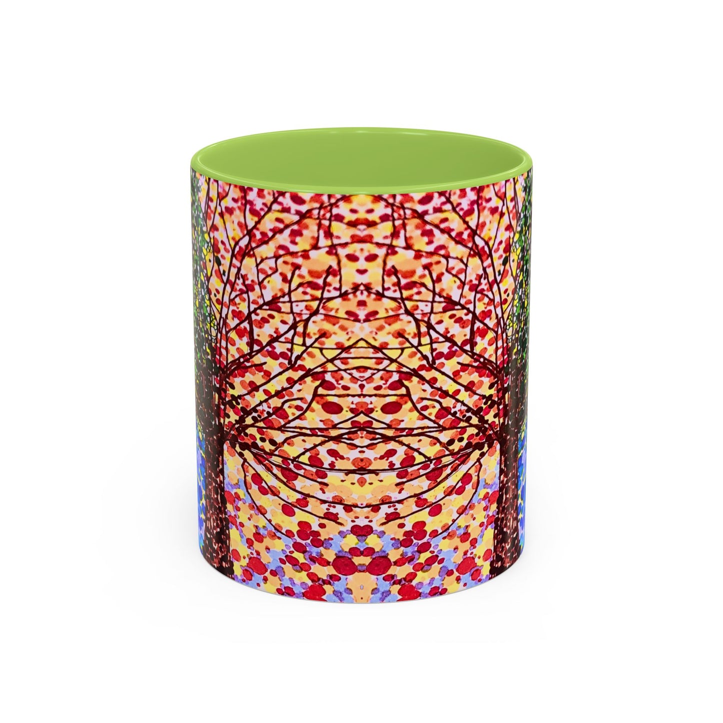 Accent Coffee Mug - Colorful Pointillist Tree Art Cup (11/15 oz)