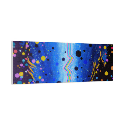 Blue Galaxy Cosmic Night Canvas Art