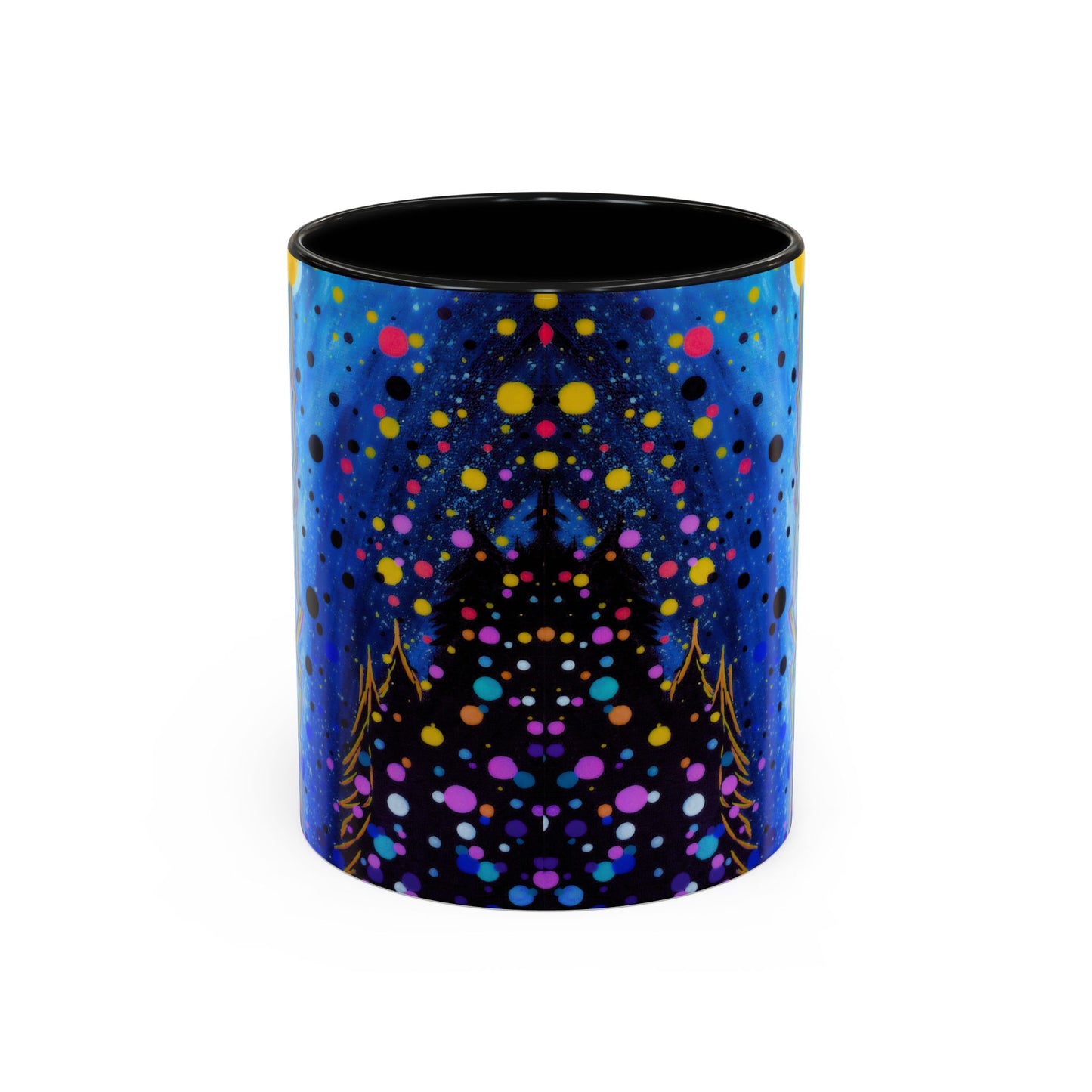 Abstract Galaxy Accent Coffee Mug — Blue Dot Constellation Design (11/15oz)