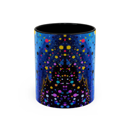 Abstract Galaxy Accent Coffee Mug — Blue Dot Constellation Design (11/15oz)