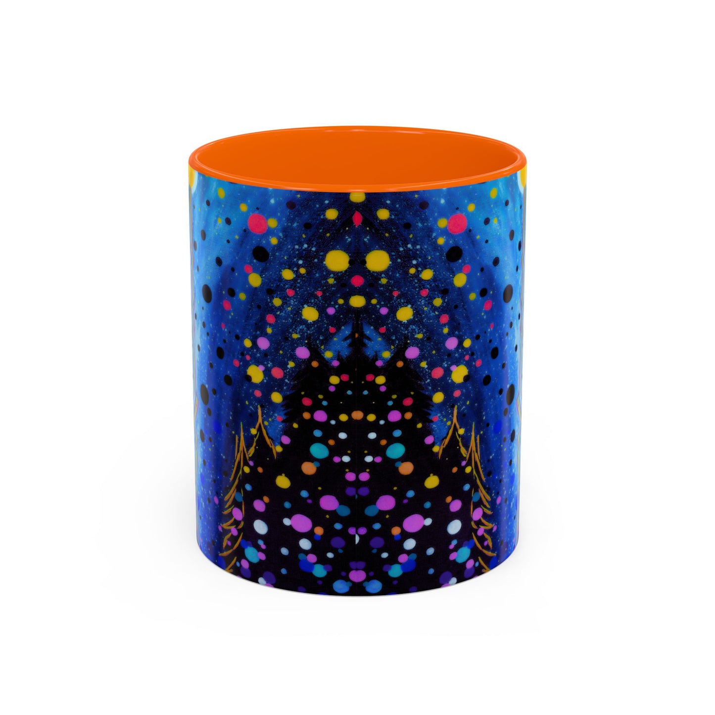 Abstract Galaxy Accent Coffee Mug — Blue Dot Constellation Design (11/15oz)