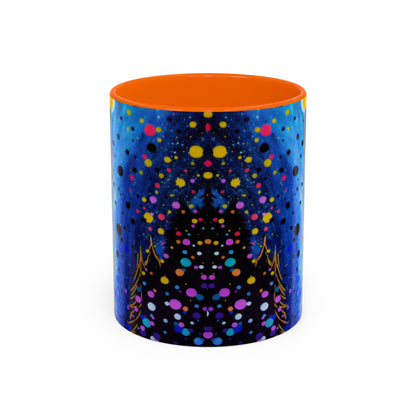 Abstract Galaxy Accent Coffee Mug — Blue Dot Constellation Design (11/15oz)