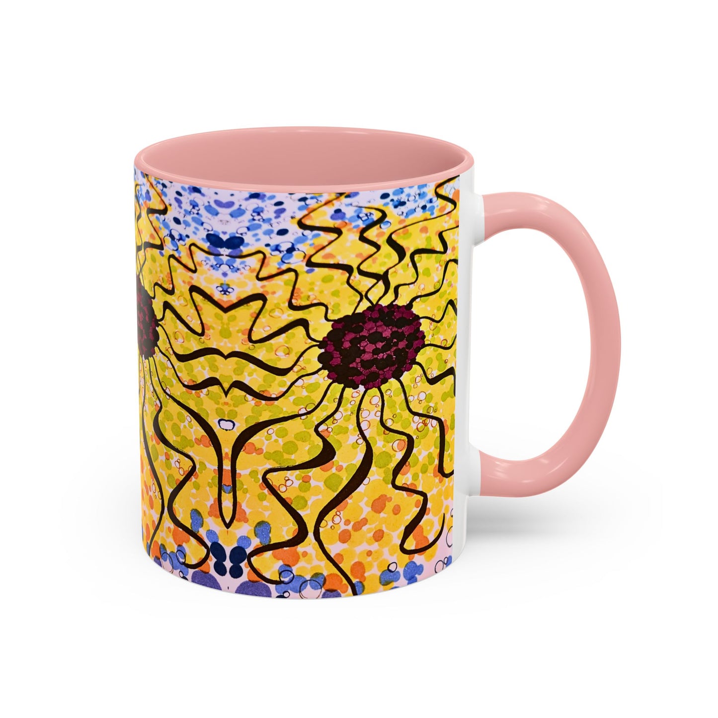 Sunburst Floral Accent Coffee Mug