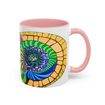 Psychedelic Spiral Accent Coffee Mug – Colorful Abstract Art 11/15oz