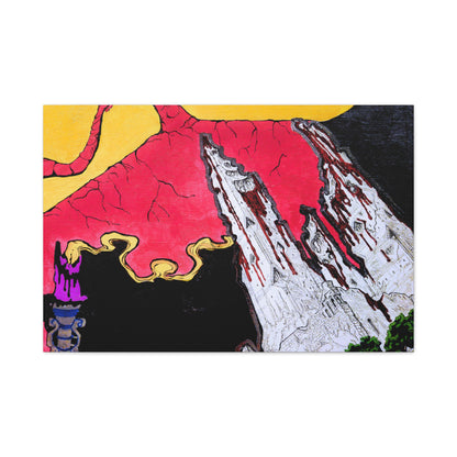 Surreal Mountain Flame Matte Canvas Wall Art