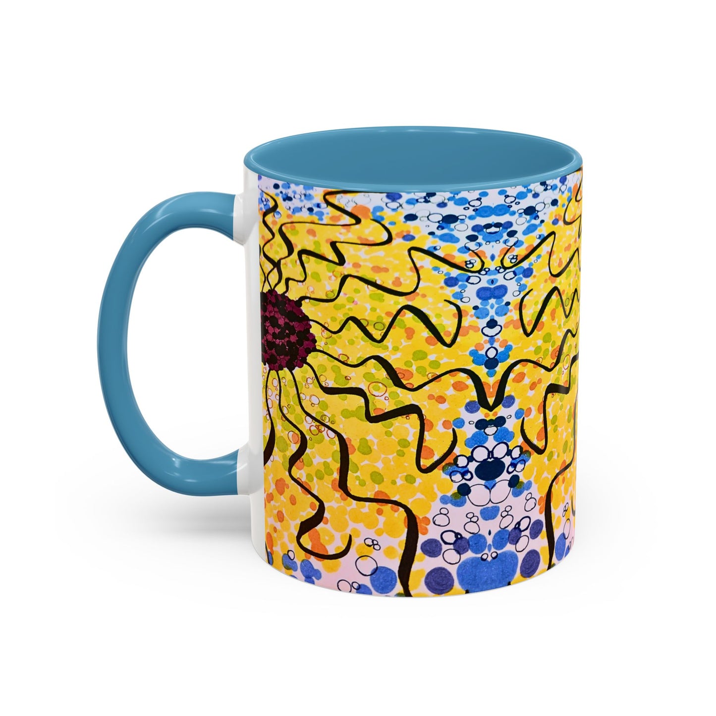 Sunburst Floral Accent Coffee Mug
