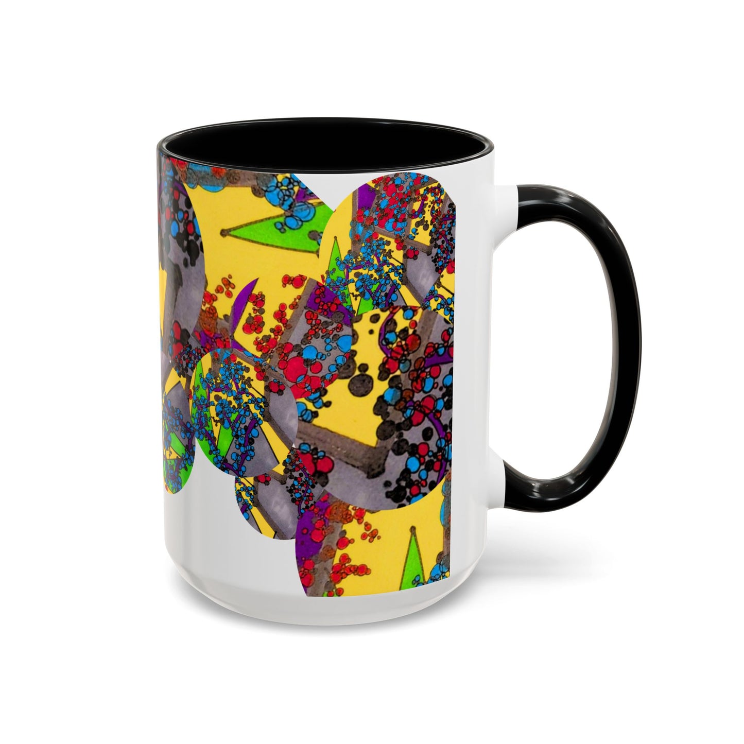 Abstract Colorburst Accent Coffee Mug — Vibrant Pop Art Design