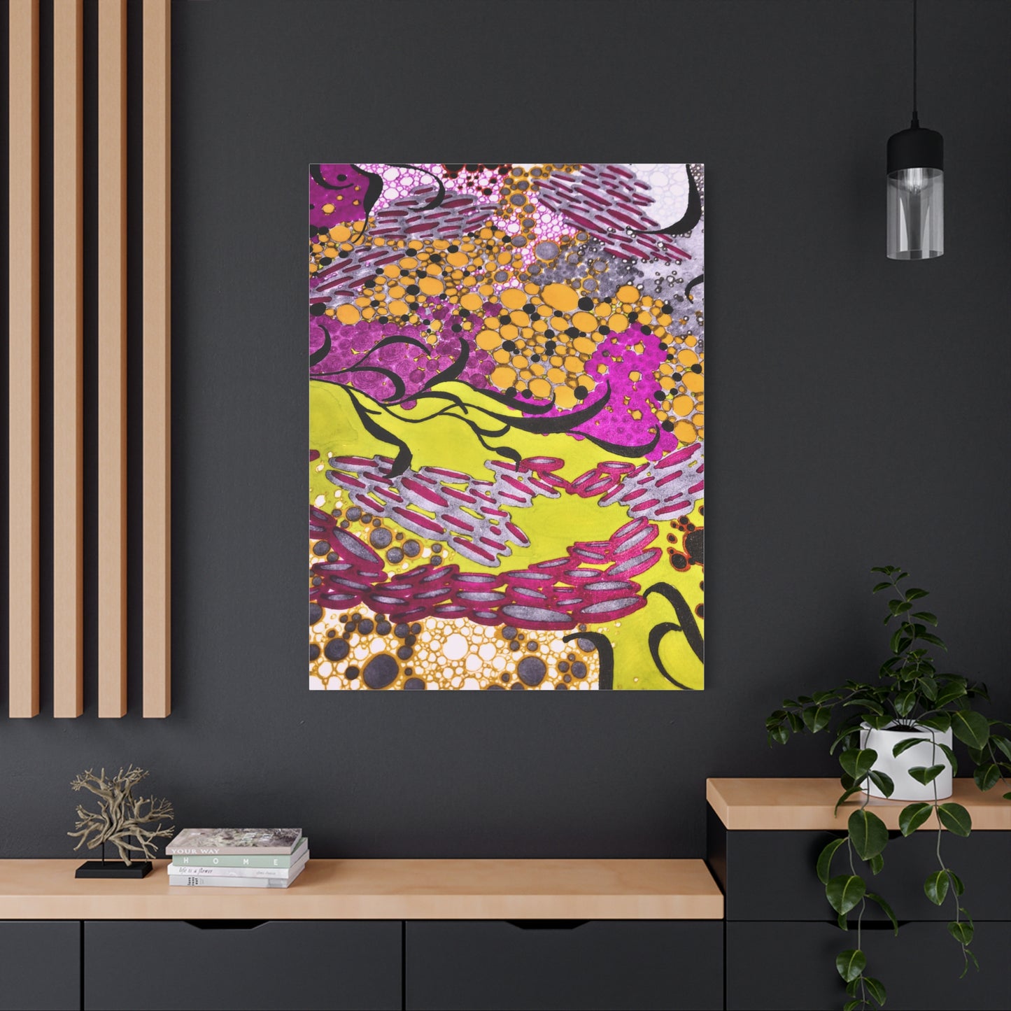 Vibrant Yellow & Magenta Wall Art