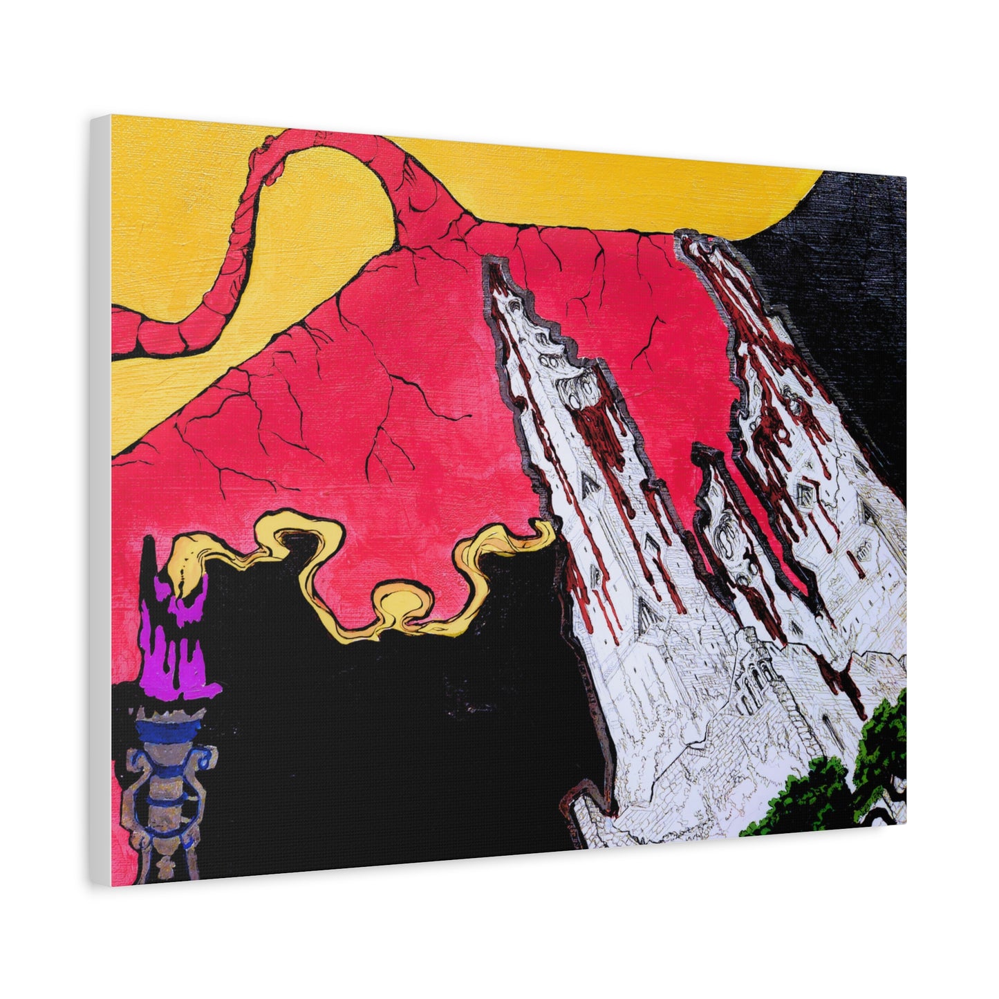 Surreal Mountain Flame Matte Canvas Wall Art