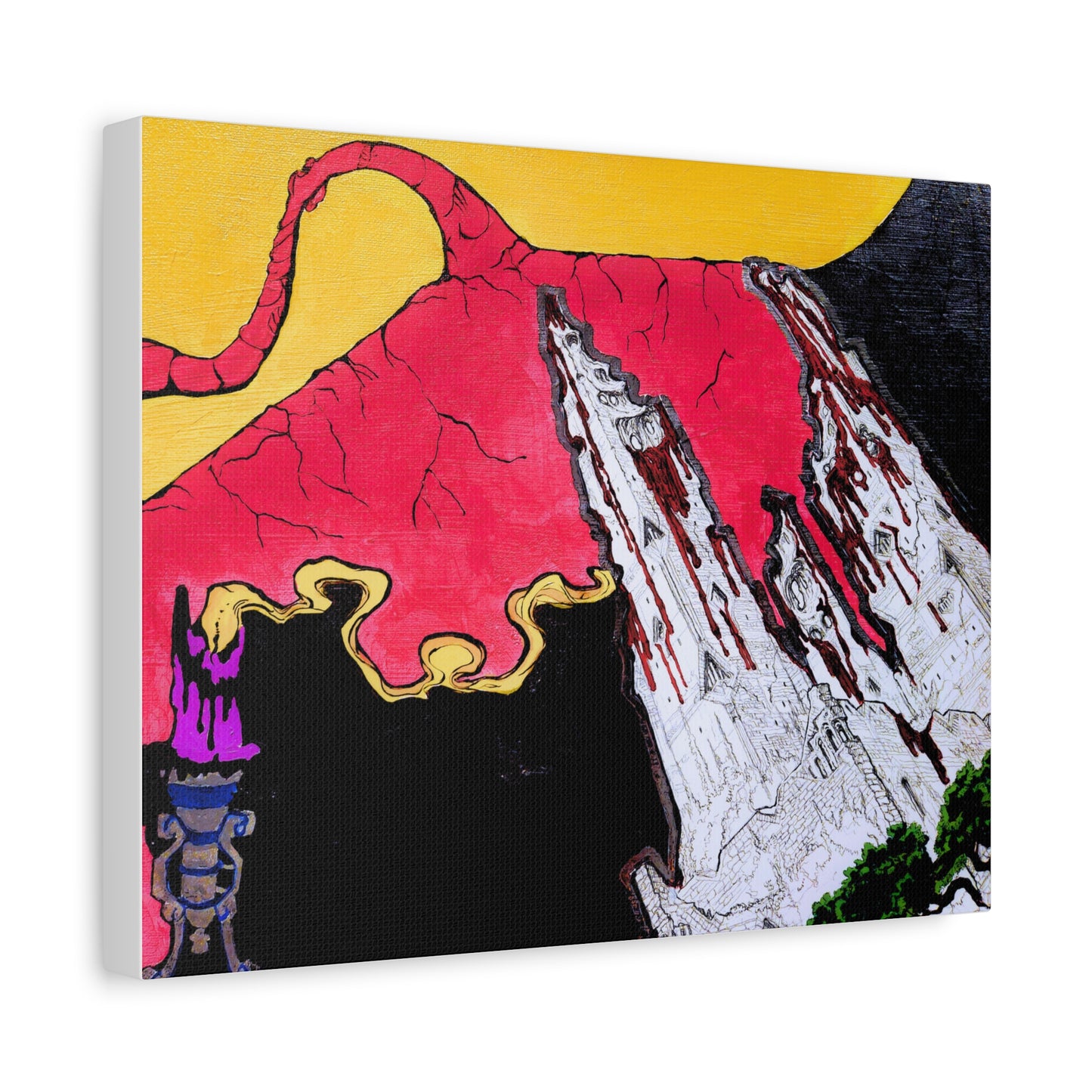 Surreal Mountain Flame Matte Canvas Wall Art