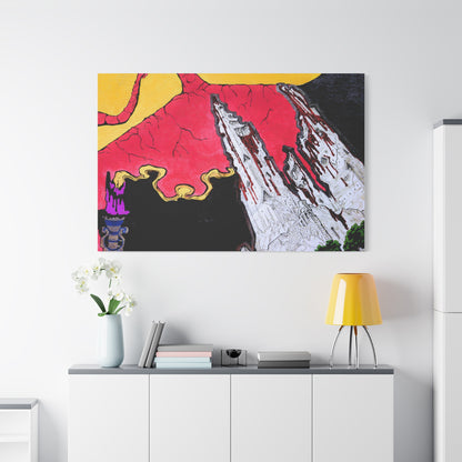 Surreal Mountain Flame Matte Canvas Wall Art