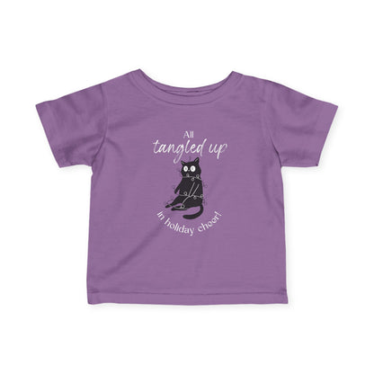 Infant Tee Black Cat Christmas Baby Shirt