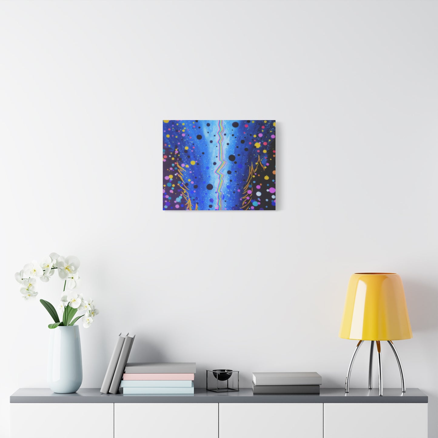 Blue Galaxy Cosmic Night Canvas Art