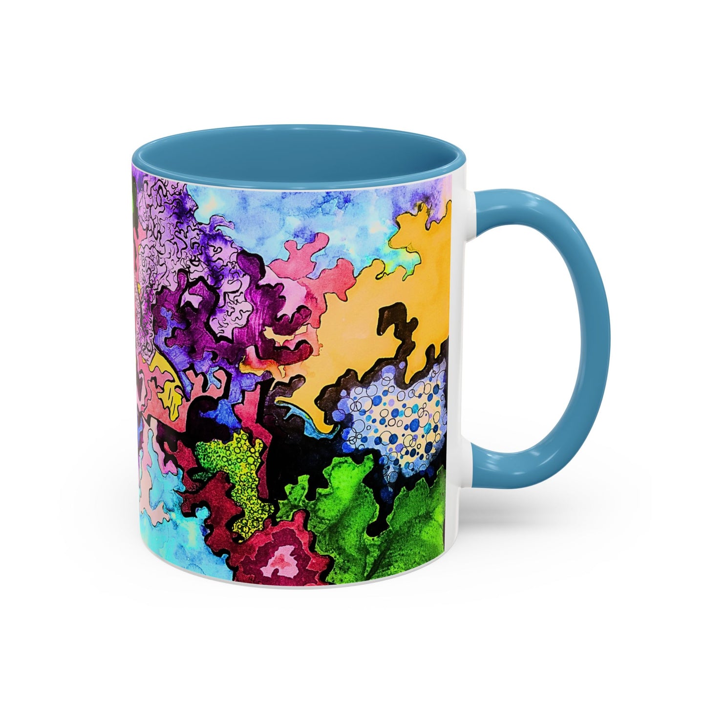 Abstract Colorful Art Coffee Mug — Vibrant Symmetry Accent Mug