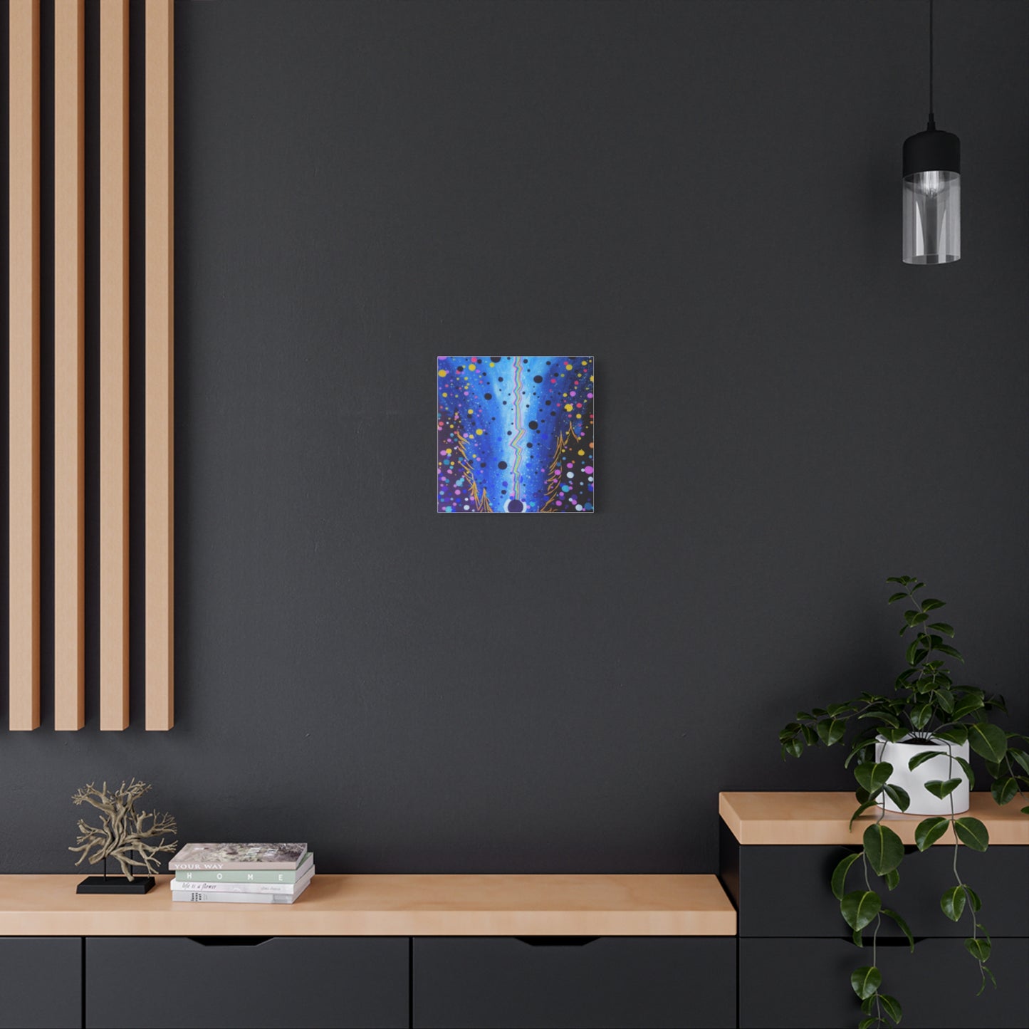 Blue Galaxy Cosmic Night Canvas Art