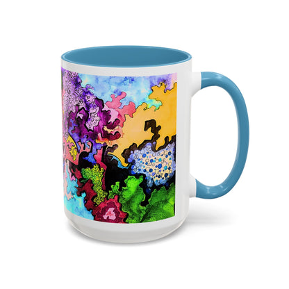 Abstract Colorful Art Coffee Mug — Vibrant Symmetry Accent Mug