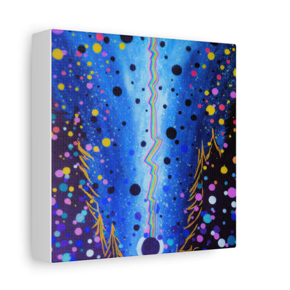 Blue Galaxy Cosmic Night Canvas Art