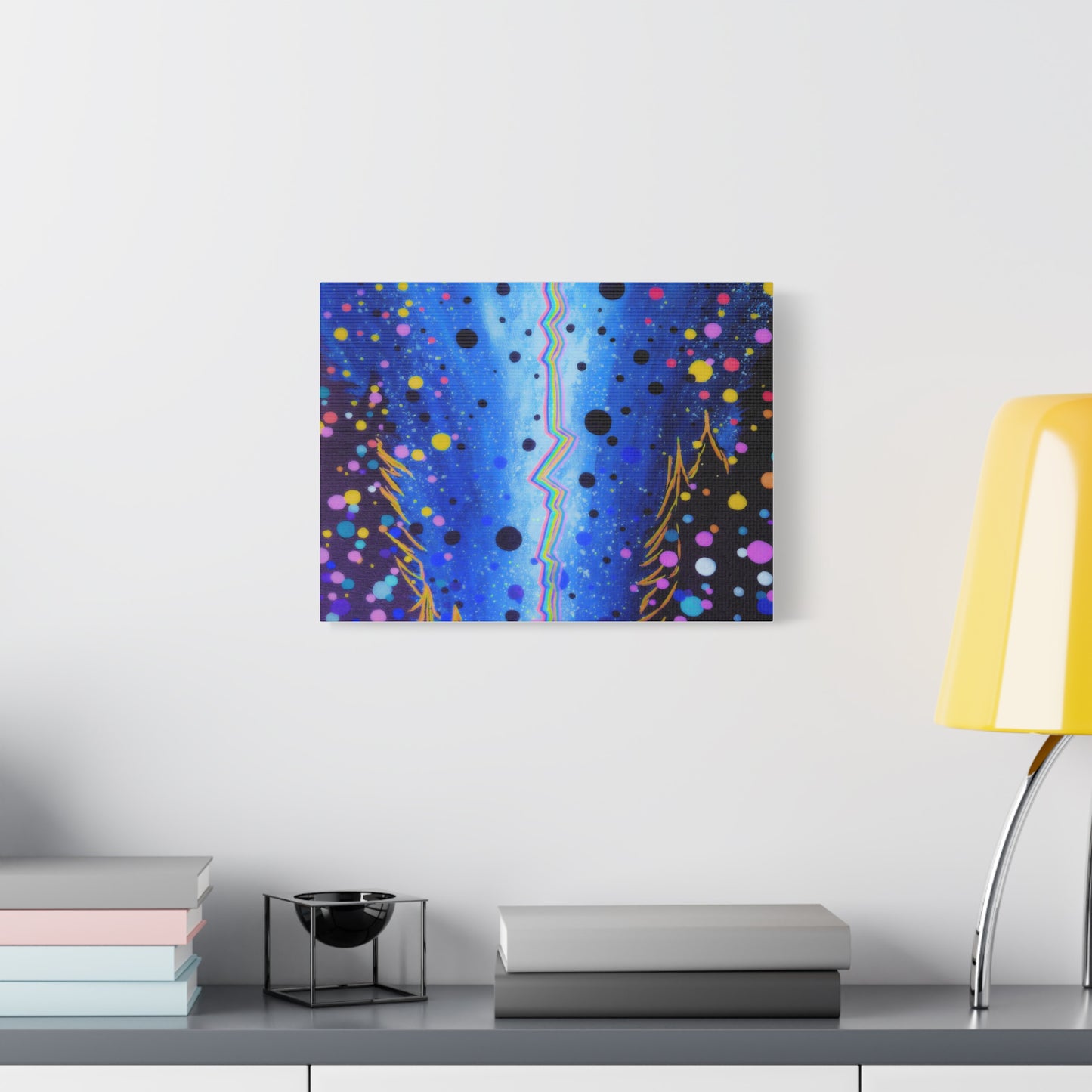 Blue Galaxy Cosmic Night Canvas Art