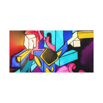 Abstract Neon Geometric Canvas Print