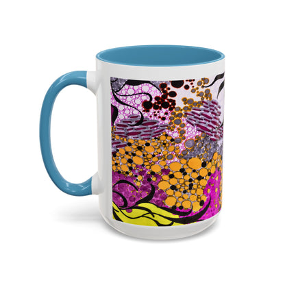 Accent Coffee Mug — Vibrant Abstract Floral Pattern (11/15oz)