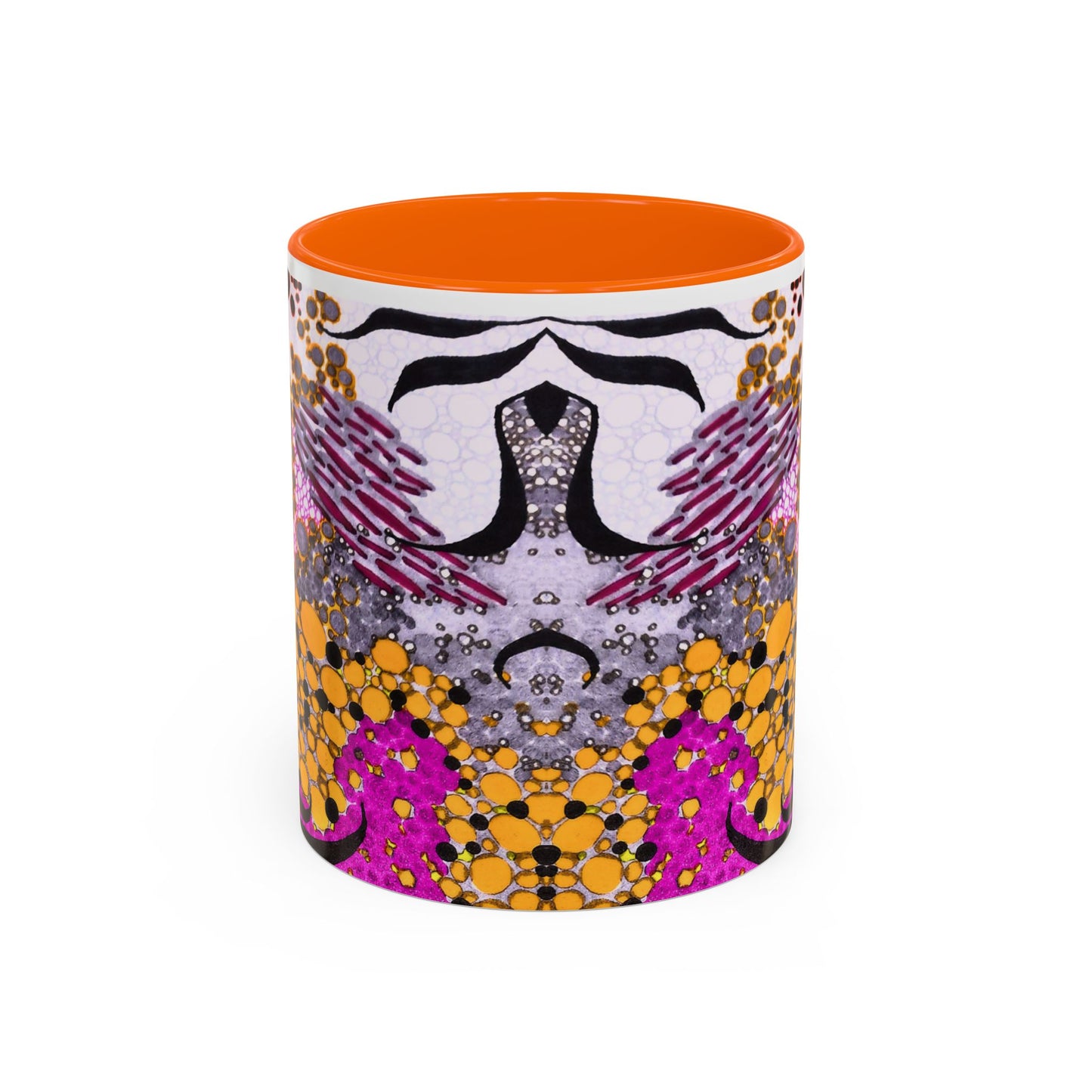 Accent Coffee Mug — Vibrant Abstract Floral Pattern (11/15oz)