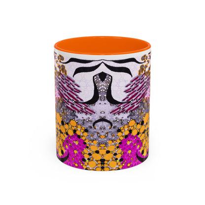 Accent Coffee Mug — Vibrant Abstract Floral Pattern (11/15oz)