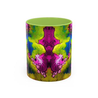 Vibrant Abstract Inkblot Accent Coffee Mug – Psychedelic Floral Color Splash (11/15oz)