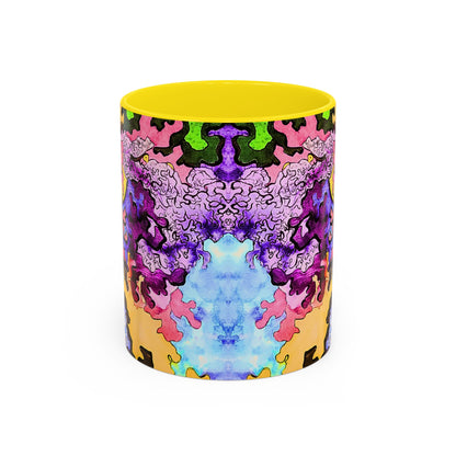 Psychedelic Abstract Accent Coffee Mug — Colorful Inkblot Art (11/15oz)