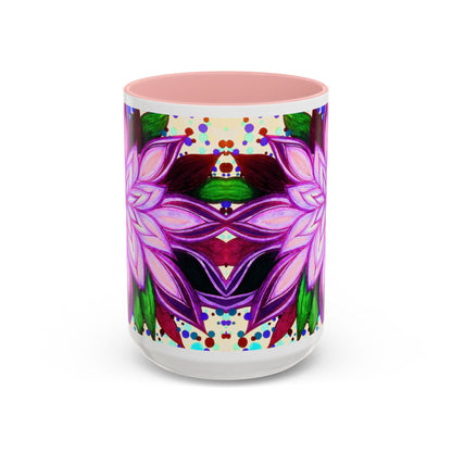 Floral Lotus Accent Coffee Mug — Purple Mandala 11/15oz