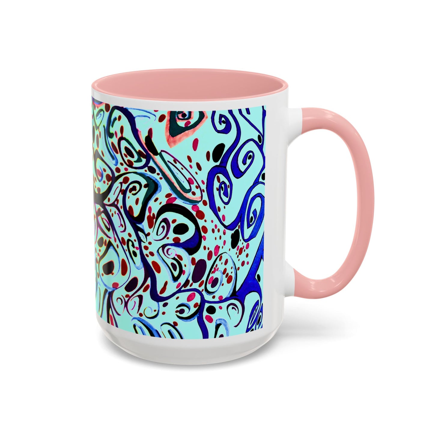 Abstract Floral Accent Coffee Mug