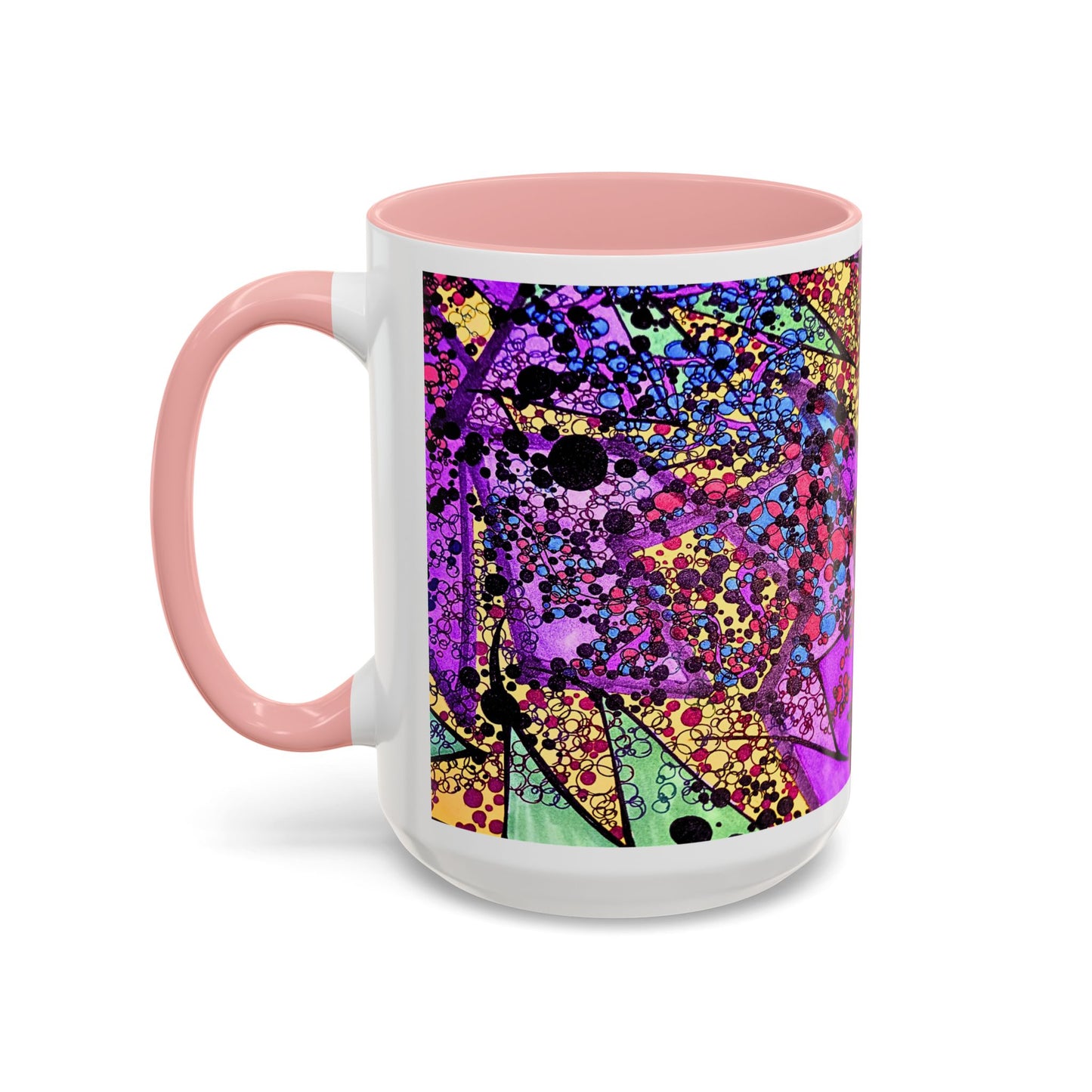 Vibrant Psychedelic Accent Coffee Mug – Colorful Abstract Art (11/15oz)