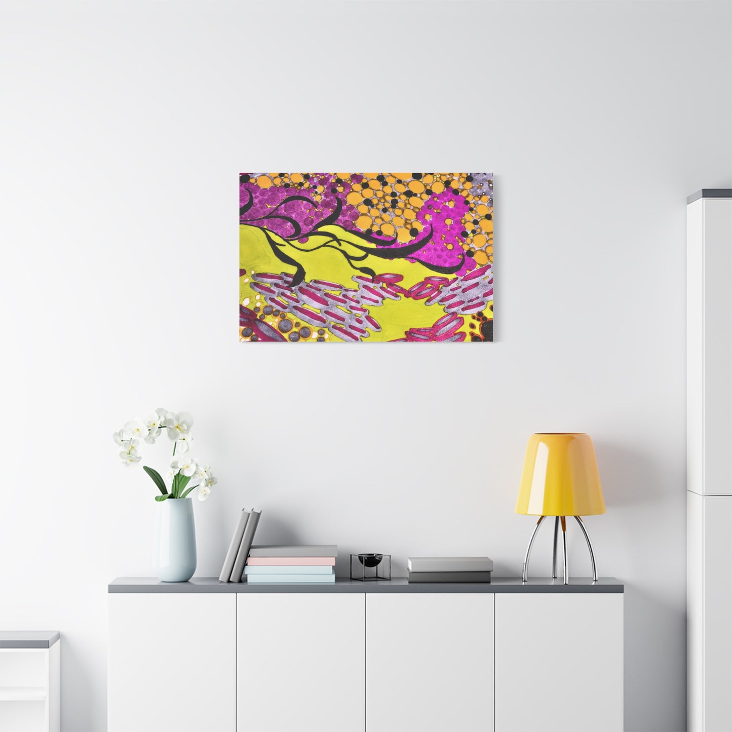 Vibrant Yellow & Magenta Wall Art