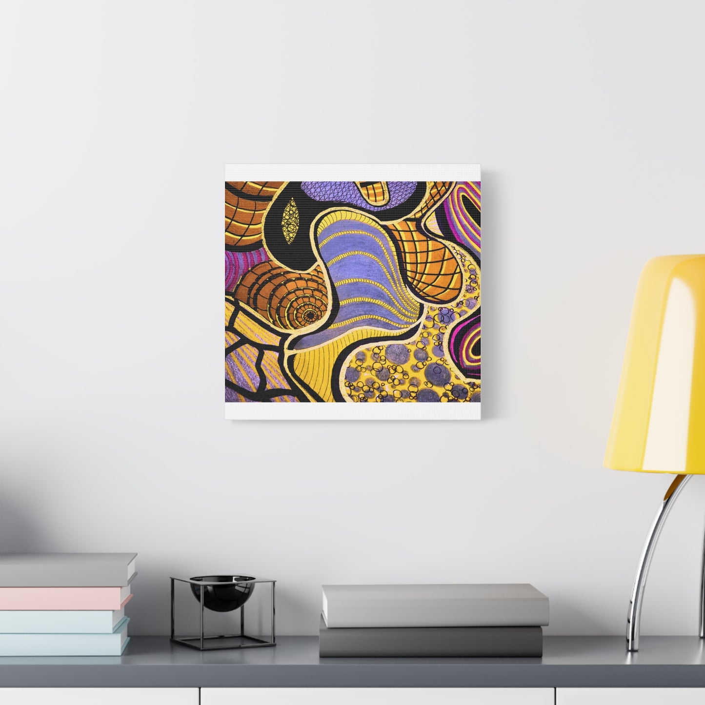 Abstract Gold & Purple Canvas Art