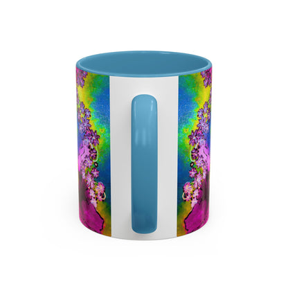 Vibrant Abstract Inkblot Accent Coffee Mug – Psychedelic Floral Color Splash (11/15oz)