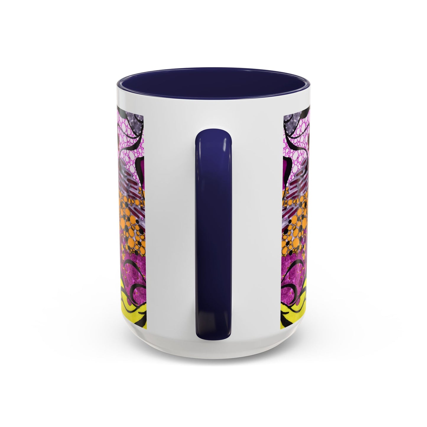 Accent Coffee Mug — Vibrant Abstract Floral Pattern (11/15oz)