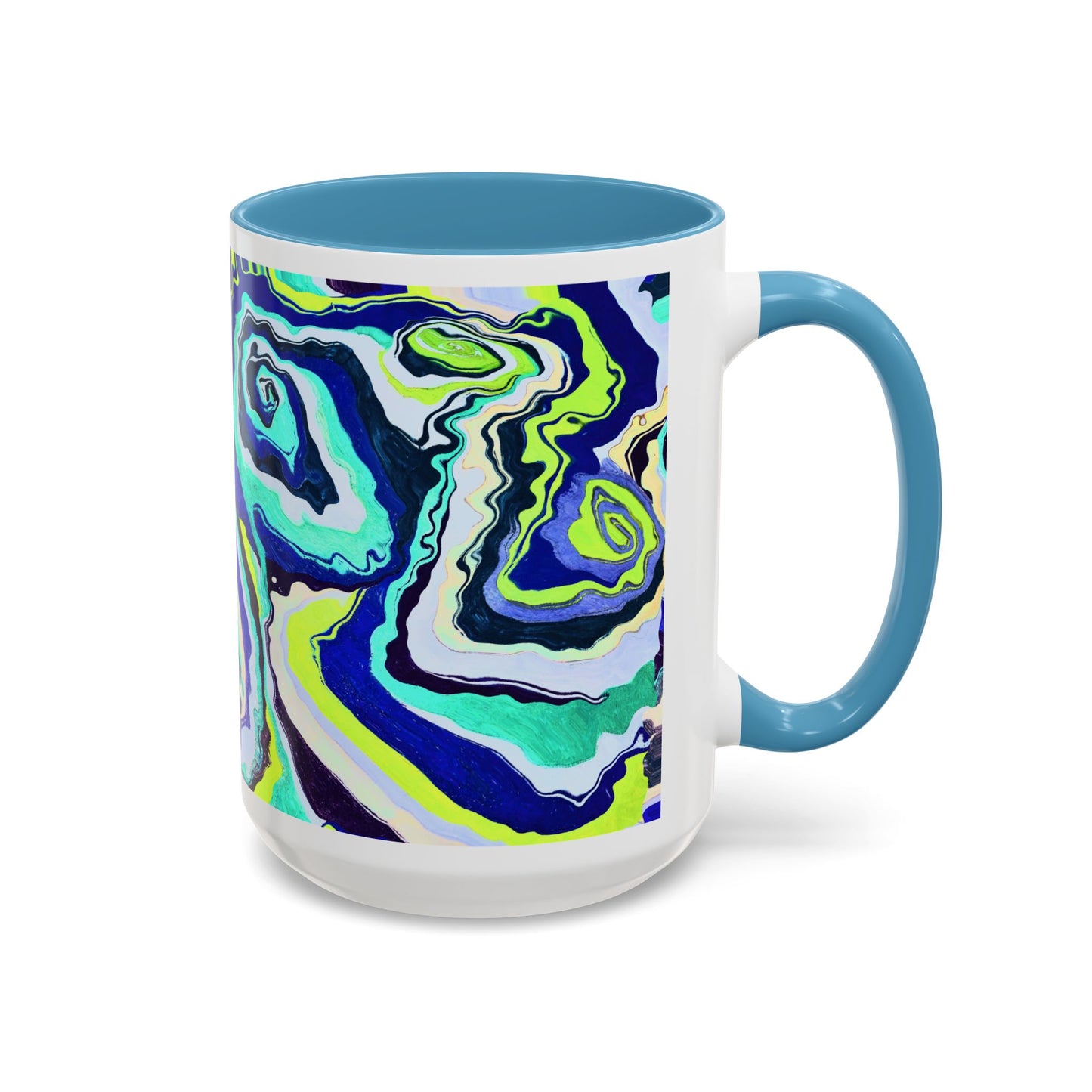 Abstract Blue Swirl Accent Coffee Mug
