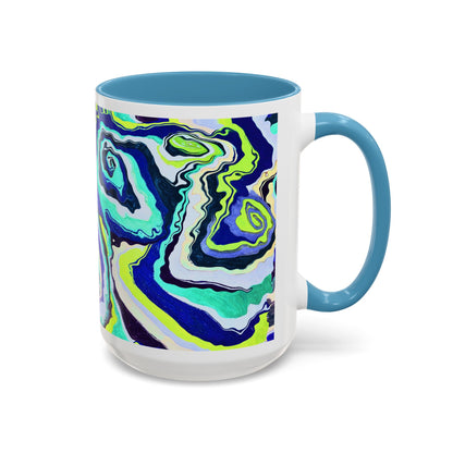 Abstract Blue Swirl Accent Coffee Mug