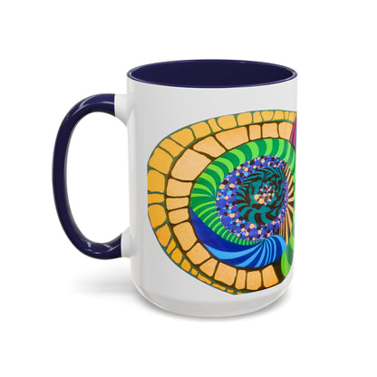 Psychedelic Spiral Accent Coffee Mug – Colorful Abstract Art 11/15oz