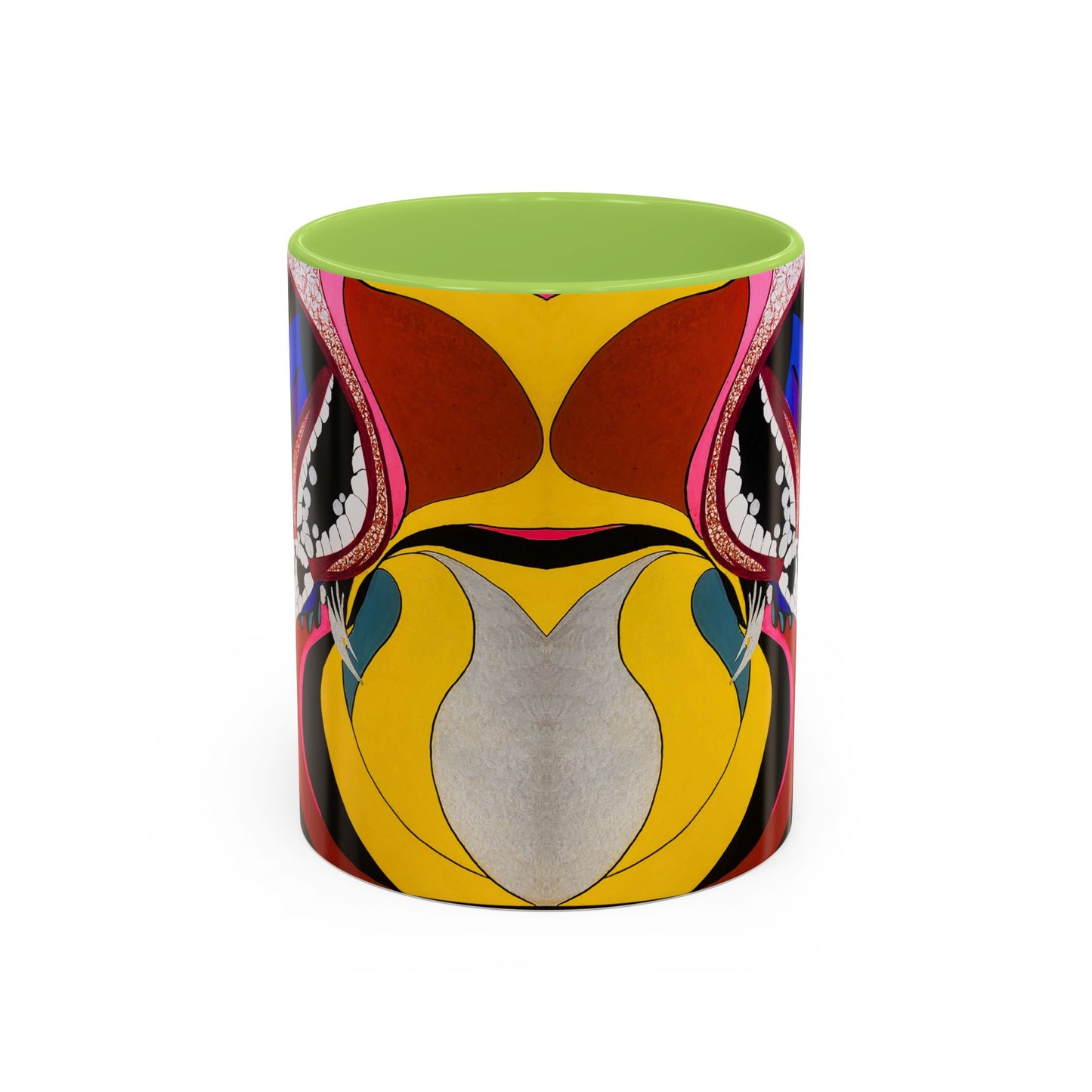 Abstract Colorful Face Accent Coffee Mug — Bold Pop Art Ceramic Gift