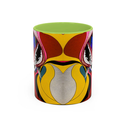 Abstract Colorful Face Accent Coffee Mug — Bold Pop Art Ceramic Gift