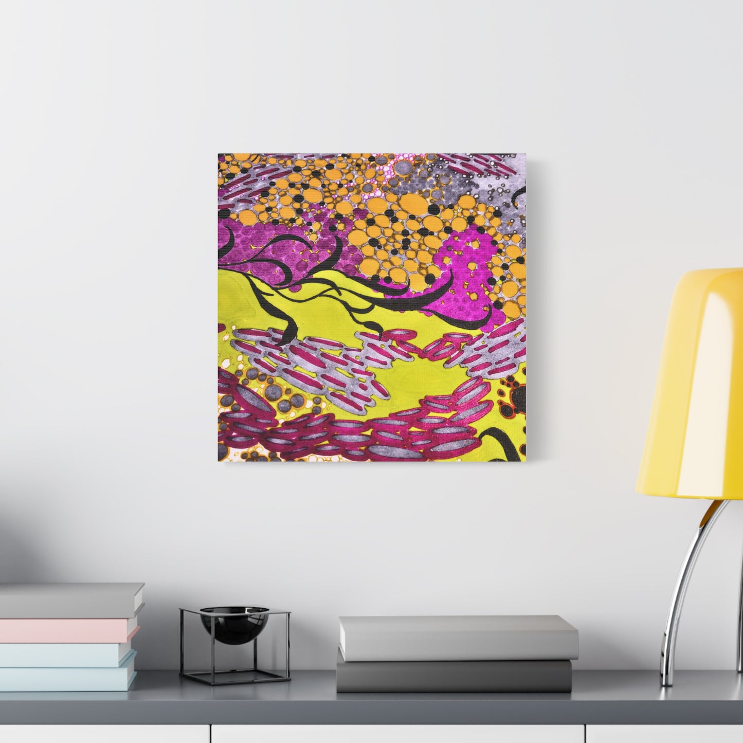 Vibrant Yellow & Magenta Wall Art