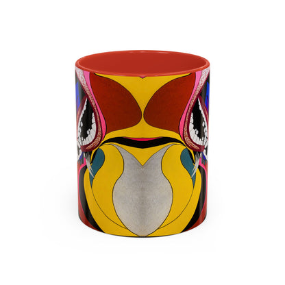 Abstract Colorful Face Accent Coffee Mug — Bold Pop Art Ceramic Gift