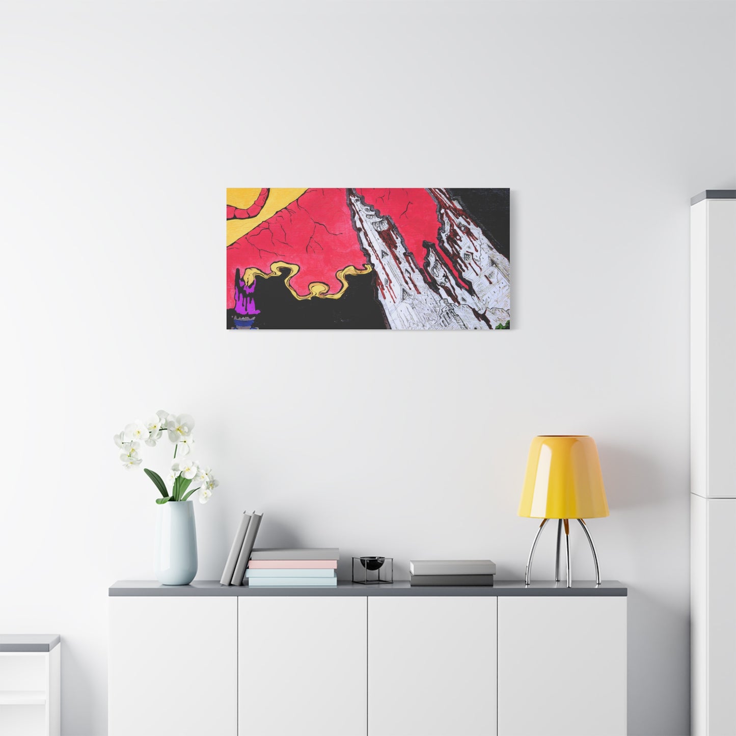 Surreal Mountain Flame Matte Canvas Wall Art