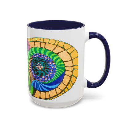 Psychedelic Spiral Accent Coffee Mug – Colorful Abstract Art 11/15oz