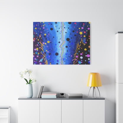 Blue Galaxy Cosmic Night Canvas Art