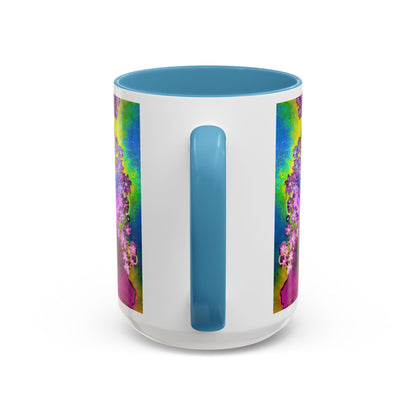 Vibrant Abstract Inkblot Accent Coffee Mug – Psychedelic Floral Color Splash (11/15oz)