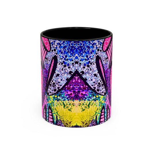 Colorful Abstract Floral Coffee Mug – Vibrant Rainbow Accent Ceramic
