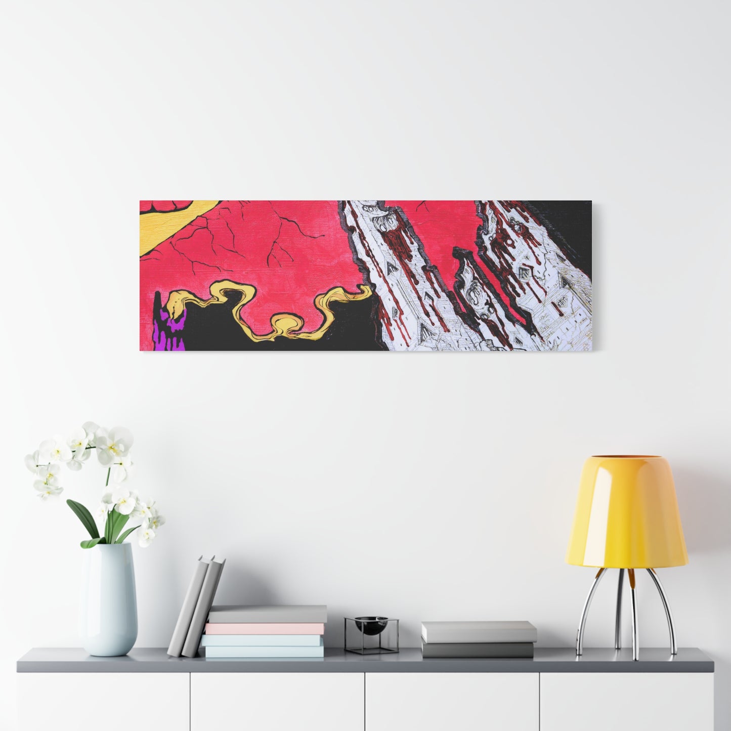 Surreal Mountain Flame Matte Canvas Wall Art