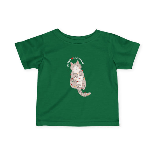 Infant Tee Cat Christmas