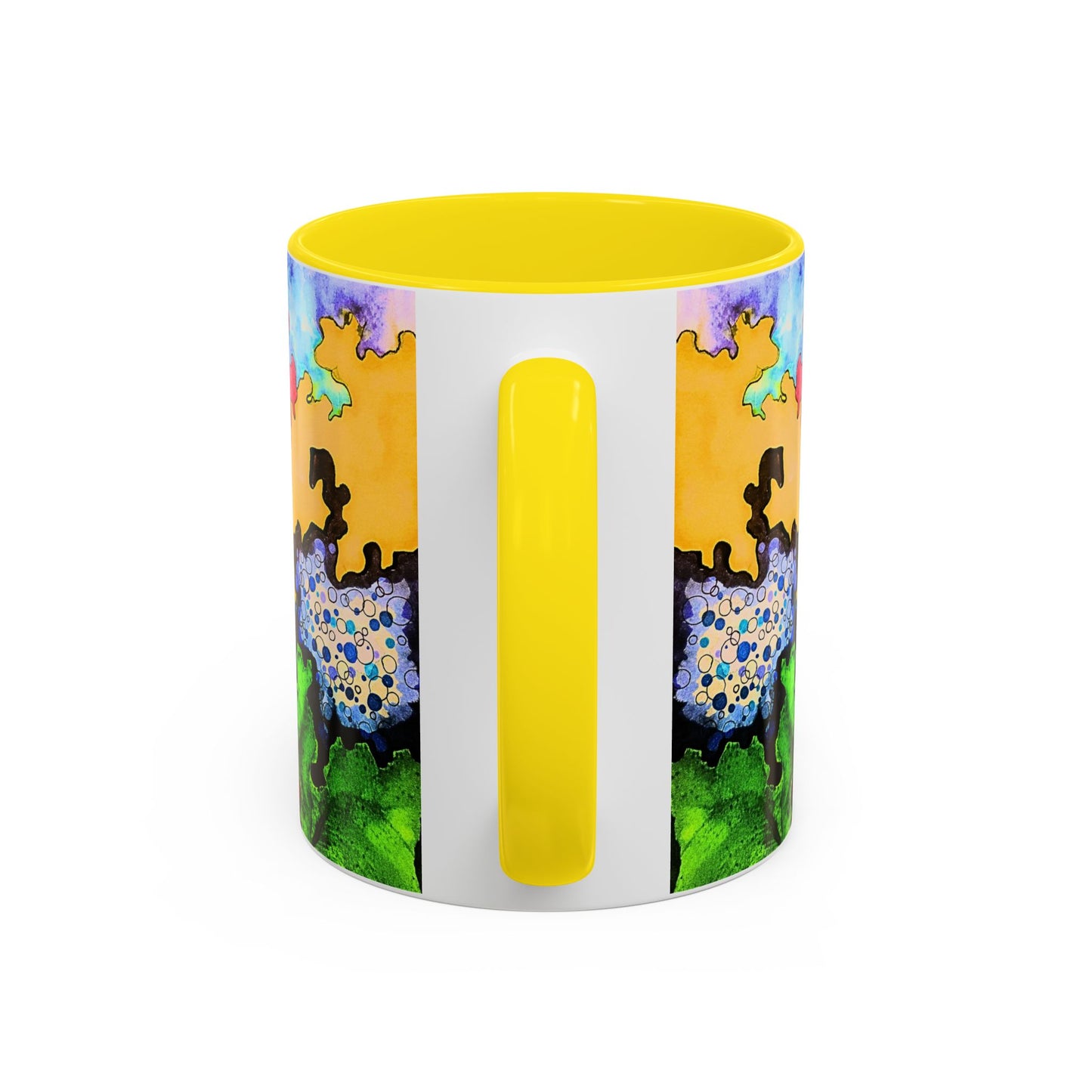 Abstract Colorful Art Coffee Mug — Vibrant Symmetry Accent Mug